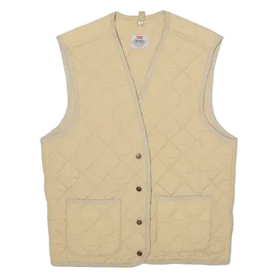 LEVI'S Womens Quilted Gilet Beige 90s Diamond M