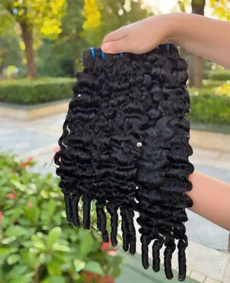 【NEW IN】Lemoda Burmese Curly Bundles Human Hair 100% Unprocessed Virgin Hair Bundles Deals Human Hair Extensions 15A Raw ...