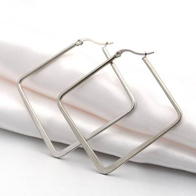 Tarnish Resistant 304 Stainless Steel Angular Hoop Earrings