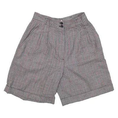 RAFAELLA Casual Shorts Grey Loose Wool Check Womens XXS W25