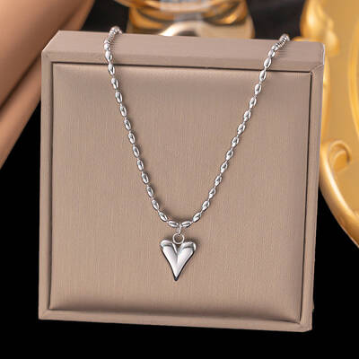 304 Stainless Steel Heart Pendant Necklaces for Women