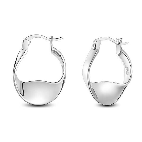 Rhodium Plated 925 Sterling Silver Hoop Earrings