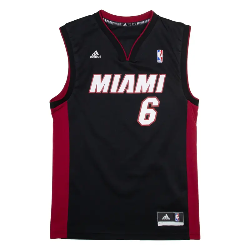 ADIDAS NBA Miami Mens Jersey Black Sleeveless USA V-Neck S