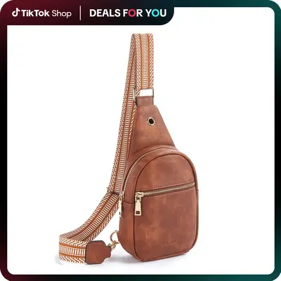 Telena Small Sling Bag for Women Leather Crossbody Fanny Packs Chest Bag for Women Sling Purse Gift #TikTokShopBacktoSchool