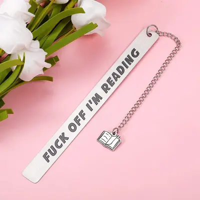 Stainless Steel Bookmark, 1 Count Exquisite Meaningful Reading Auxiliary Tool, Funny Bookmark for Book  Lovers, Friends, Clas...