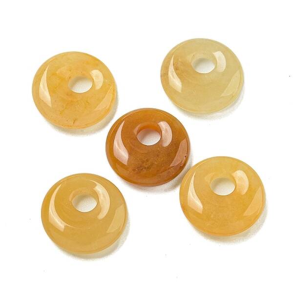 Natural Topaz Jade Donut/Pi Disc Charms