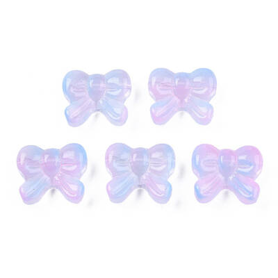 Transparent Spray Painted Glass Beads