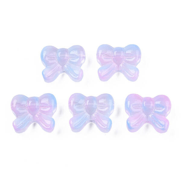 Transparent Spray Painted Glass Beads