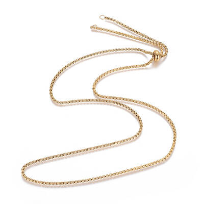 Ion Plating(IP) Adjustable 304 Stainless Steel Slider Necklaces