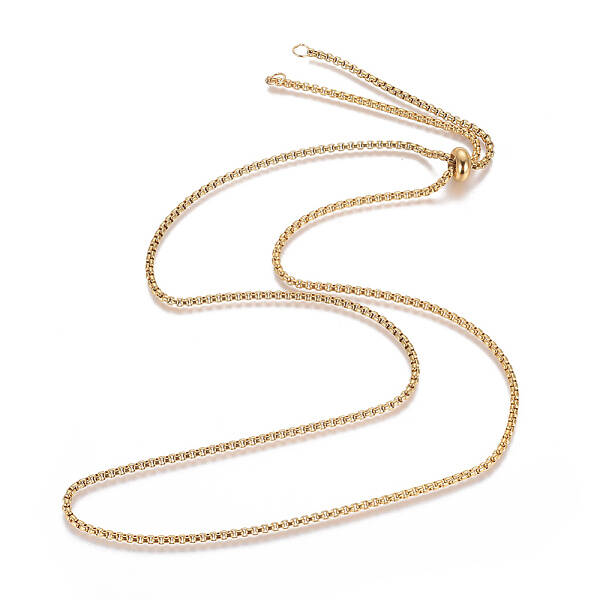 Ion Plating(IP) Adjustable 304 Stainless Steel Slider Necklaces