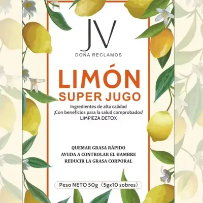 Dona Reclamos Lemon Super Jugo Juice 50g - Quick Fresh Drink with Quickly Freshening Lime & Lime for Skin Health and Hydratio...