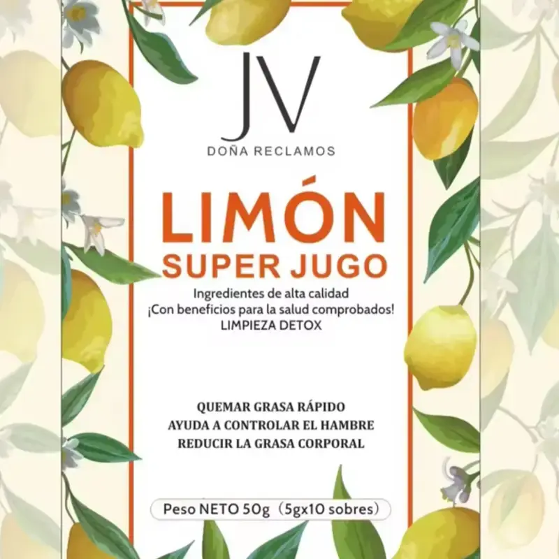Dona Reclamos Lemon Super Jugo Juice 50g - Quick Fresh Drink with Quickly Freshening Lime & Lime for Skin Health and Hydratio...