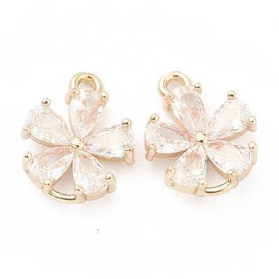 Brass Clear Cubic Zirconia Pendants