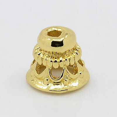 Real 18K Gold Plated Brass Bead Cones