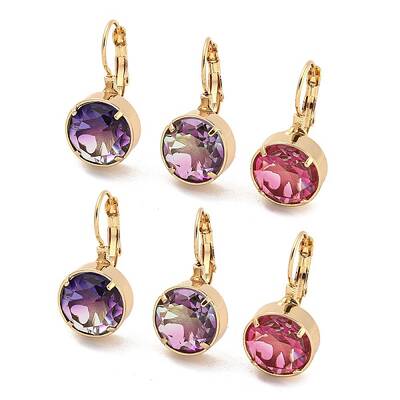 Glass Leverback Earrings