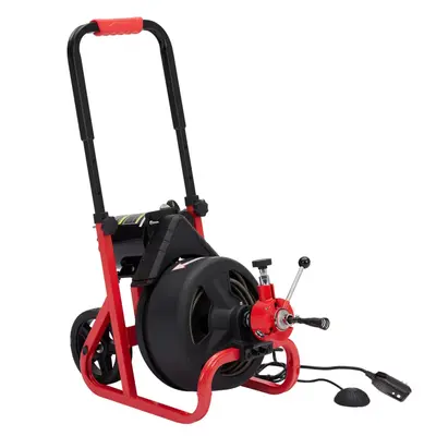 Garvee 75Ft x 1/2 Inch Drain Cleaner Machine, Auto-feed Electric Drain Auger Professional for 2 to 4 Inch Pipes, with 6 Cutte...