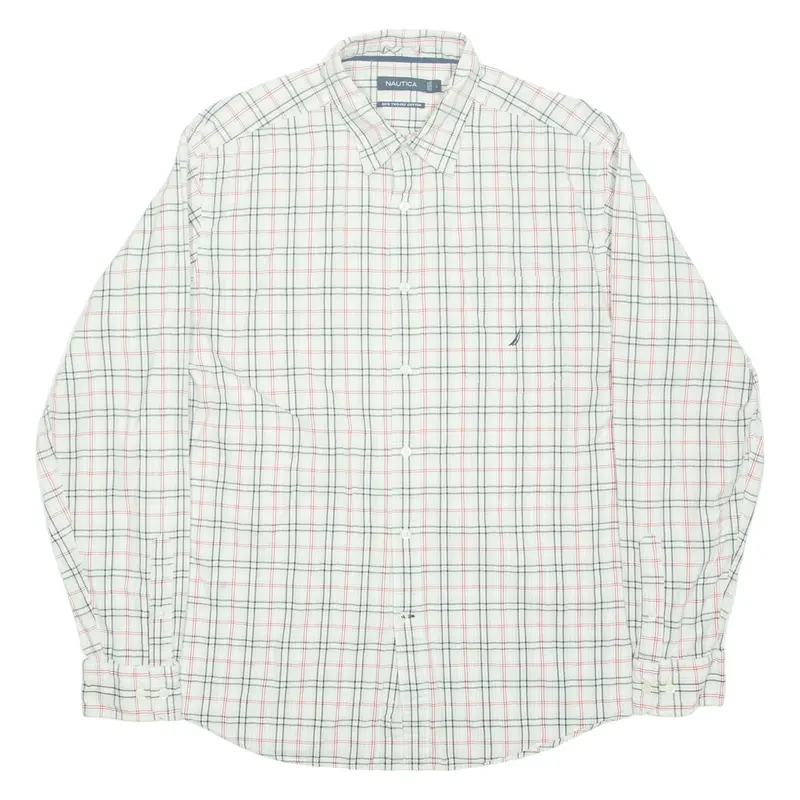 NAUTICA Mens Shirt Red Check Long Sleeve L