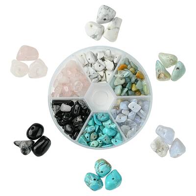 60G 6 Styles Natural & Synthetic  Gemstone Beads Chips