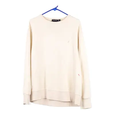 Nautica Sweatshirt - Large Beige Cotton Blend