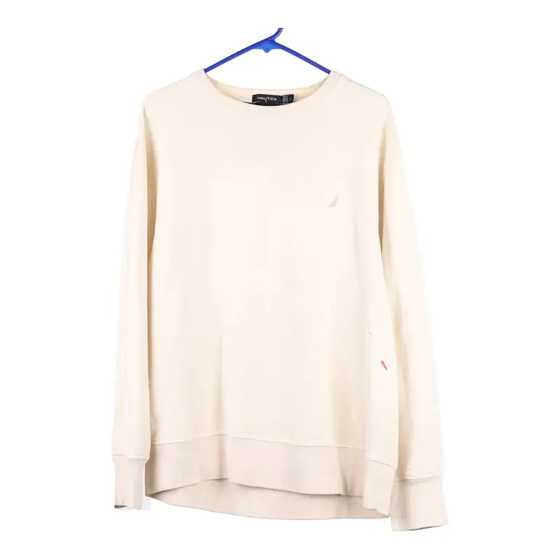 Nautica Sweatshirt - Large Beige Cotton Blend