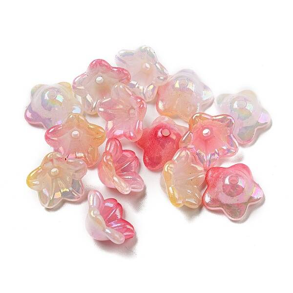 Iridescent Acrylic Bead Caps