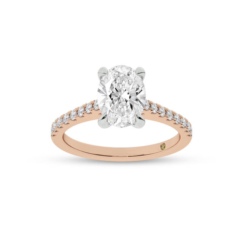 Destiny Half Coverage Oval Lab Diamond Engagement Ring | 10K Rose Gold 2 7/8 CT. TW.