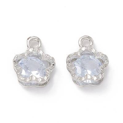 Alloy Clear Cubic Zirconia Charms