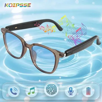 KOIPSSE Smart Glasses, 1 Set Multifunctional Audio Sunglasses, Outdoor Sports Cycling Glasses, HiFi Quality Touch Control Gla...