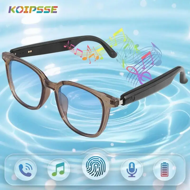 KOIPSSE Smart Glasses, 1 Set Multifunctional Audio Sunglasses, Outdoor Sports Cycling Glasses, HiFi Quality Touch Control Gla...