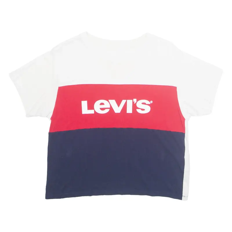LEVI'S Cropped Womens T-Shirt White XXS