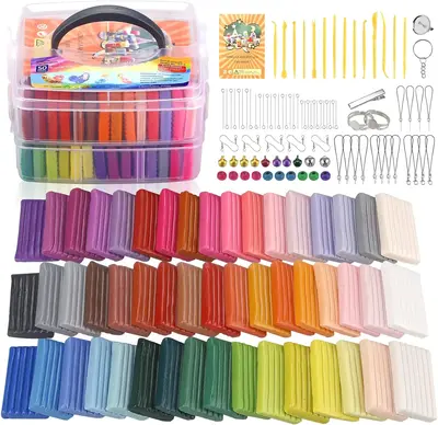 Polymer Clay Kit, Creative Moldable Clay for Kids DIY Starter Kits, Oven Baked Model Clay, Non-Sticky with Sculpting Tools, C...