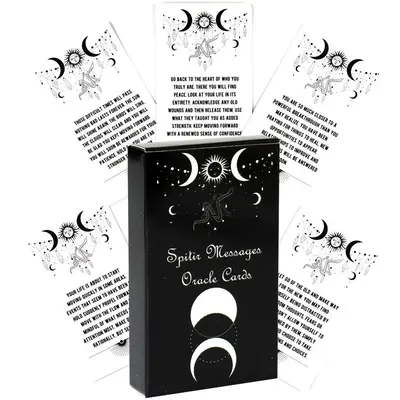 Moon & Sun Charm Oracle Card, Soul Message Tarot Card, Fortune Telling Paper Trading Game Card, Family Gathering Entertainmen...