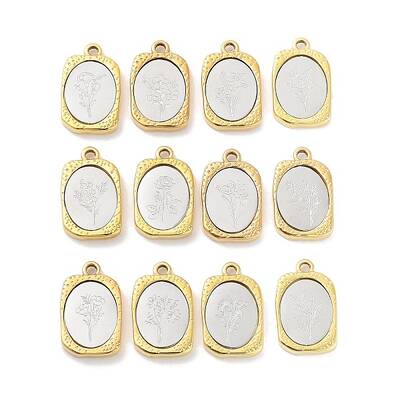 12Pcs 304 Stainless Steel Pendants