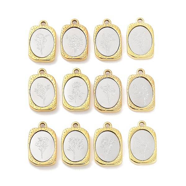 12Pcs 304 Stainless Steel Pendants