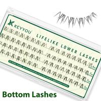 KEYYOU DIY Bottom Lashes Natural Wispy Lash Cluster Invisible Transparent Lash Band Lower Lashes Eyelashes Soft & Comfortable...
