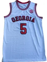 Men's Retro Anthony Edwards Georgia College  #5 Basketball Jersey Stitched White Sports Top