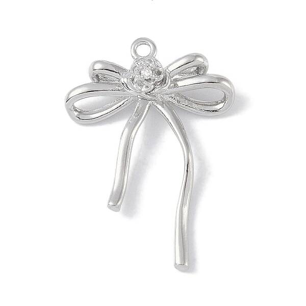 Brass Micro Pave Clear Cubic Zirconia Pendants