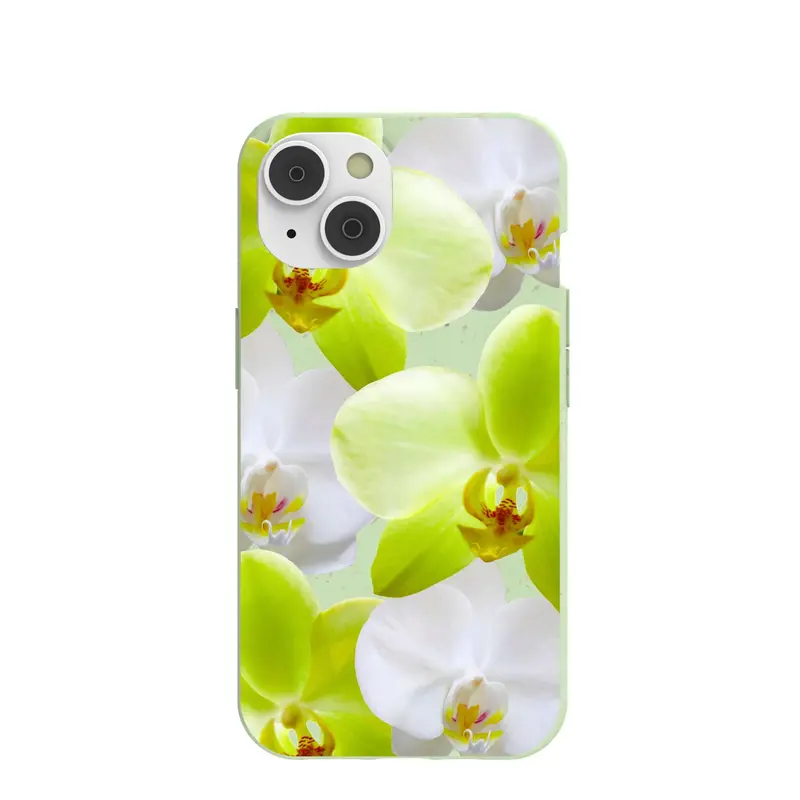 Sage Green Orchid Blooms iPhone 14/16e Case