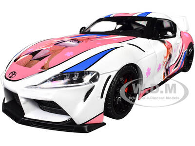 2024 Toyota GR Supra Itasha White with Graphics StreetFighters 1/18 Diecast Model Car by Solido