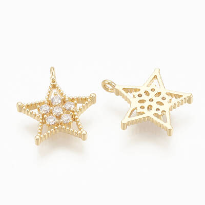 Brass Micro Pave Cubic Zirconia Charms
