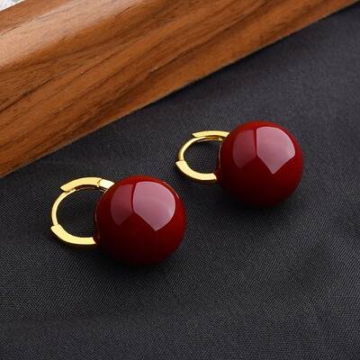 Round Brass Enamel Hoop Earrings for Women