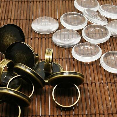 25mm Transparent Clear Domed Glass Cabochon Cover for Brass Portrait Ring Making