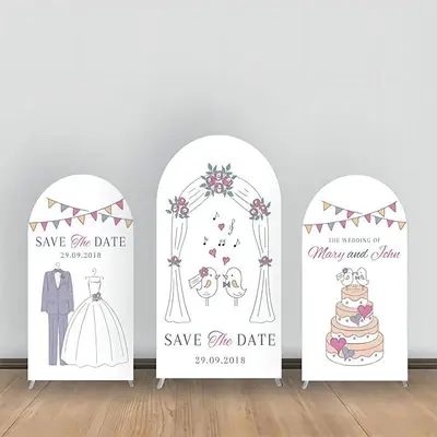 Cute Bird Music Cake Suit Dress Arch Backdrop Kit - Aperturee