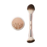 DIBS Beauty Espresso Essentials Set - Duet Baked Bronzer & Duo Brush Face - Makeup Bronzer & Highlight Set