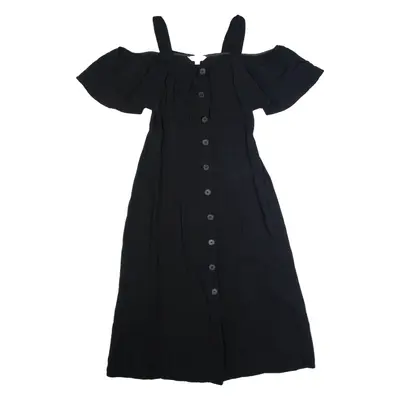 WHISTLES Womens Tea Dress Black Short Sleeve Long UK 10