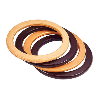 CHGCRAFT 4Pcs Roould Wooden Handles Replacement for Handmade Bags Craft Handbags Mixed Color Purse Handles