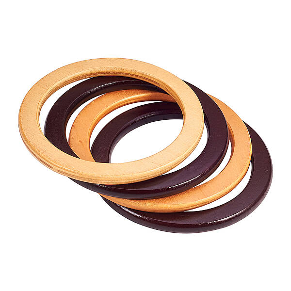 CHGCRAFT 4Pcs Roould Wooden Handles Replacement for Handmade Bags Craft Handbags Mixed Color Purse Handles