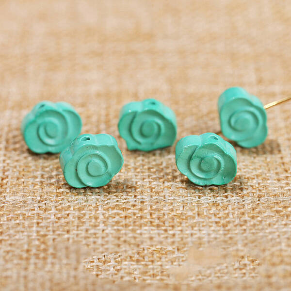 Natural Magnesite Carved Beads