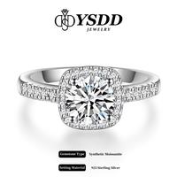 【#13 Classic】Solitaire Engagement Rings for Women Halo Ring Promise Rings for her 925 Sterling Silver for Women 0.5-2ct D...