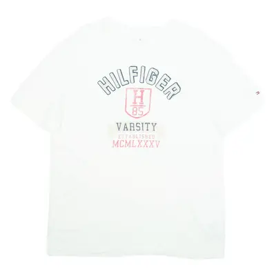 TOMMY HILFIGER Varsity Mens T-Shirt White USA L